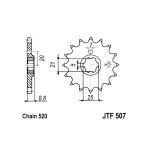 Kettenrad hinten JT JTF507,15