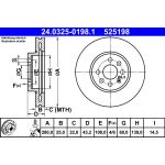 Disque de frein PowerDisc ATE 24.0325-0198.1, 1 pièce