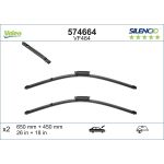 Balai d'essuie-glace VALEO Silencio Xtrm VM464, 650/450mm, Avant, 2 Pièce