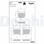 Conjunto de pastilhas de travão DELPHI LP3725, atrás
