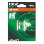 Ampoule à incandescence OSRAM H6W Ultra Life 12V/6W, 2 pièce