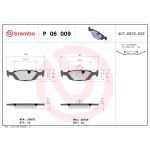 Juego de pastillas de freno, freno de disco BREMBO P 06 009