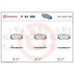 Juego de pastillas de freno, freno de disco BREMBO P 54 008