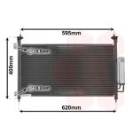 Condensador, sistema de ar condicionado VAN WEZEL 25005213