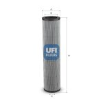 Filtro, sistema hidráulico de trabalho UFI 83.100.00