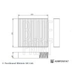 Filtre à air d'habitacle BLUE PRINT ADBP250147