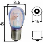 Lâmpada Halogen HELLA P21W HEAVY DUTY EXPERT 24V, 21W, 10 peça
