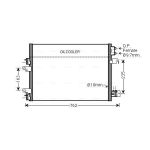 Condensador, sistema de ar condicionado AVA COOLING JE5060D