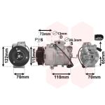 Compresseur de climatisation VAN WEZEL 7600K018