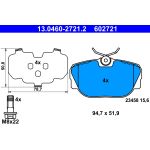 Kit pastiglie freno, freno a disco ATE 13.0460-2721.2