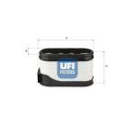 Filtro de ar UFI 27.H05.00