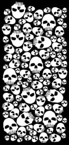 Šal za zagrijavanje OXFORD SNUG Skulls boja bijela/crna