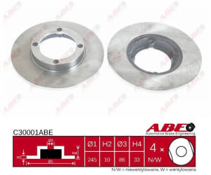 ABE Brzdový kotouč C30001ABE (OE číslo 55311 A60B11 000)