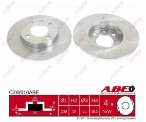 ABE Brzdový kotouč C3W010ABE (OE číslo 823 615 301)