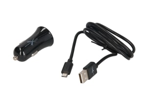 EXTREME-STYLE Univerzální nabíječka do auta DC 12 – 24V, 2 výstupy USB, kabel micro USB