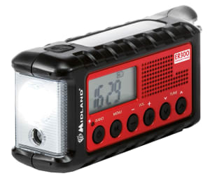 MIDLAND Solární rádio AM/FM s dynamem a LED baterkou