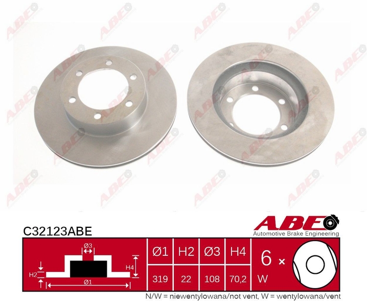 ABE Brzdový kotouč C32123ABE (OE číslo 43512 60 120)