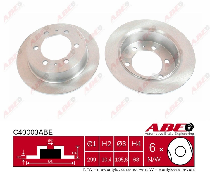 ABE Brzdový kotouč C40003ABE (OE číslo 484 010 51 10)