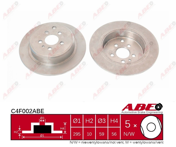 ABE Brzdový kotouč C4F002ABE (OE číslo 42 46 J6)