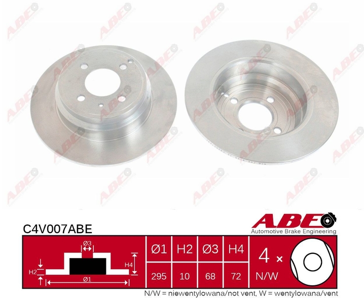 ABE Brzdový kotouč C4V007ABE (OE číslo 271497)