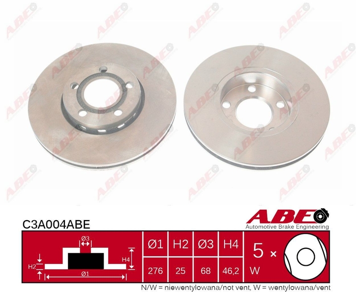 ABE Brzdový kotouč C3A004ABE (OE číslo 09.5734.10)