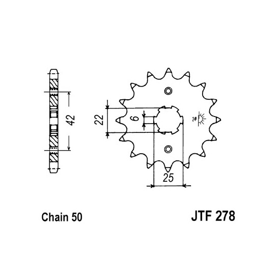Zębatka przednia stal JT 50 (530) z.18 JTF278,18