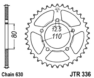 Zębatka tylna stal JT 630 z.35 JTR336,35