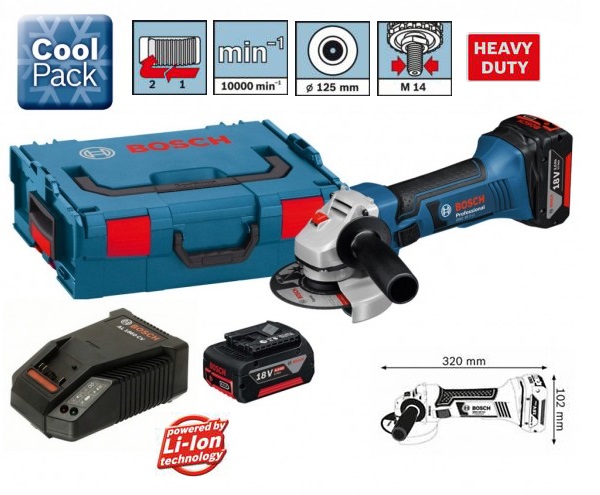 Baterijska kutna brusilica BOSCH GWS 18-125 V-LI Professional