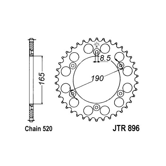 Zębatka tylna stal JT 520 z.50 JTR896,50