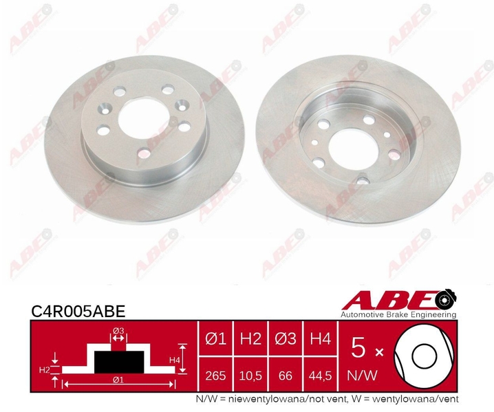 ABE Brzdový kotouč C4R005ABE (OE číslo 77 01 205 845)