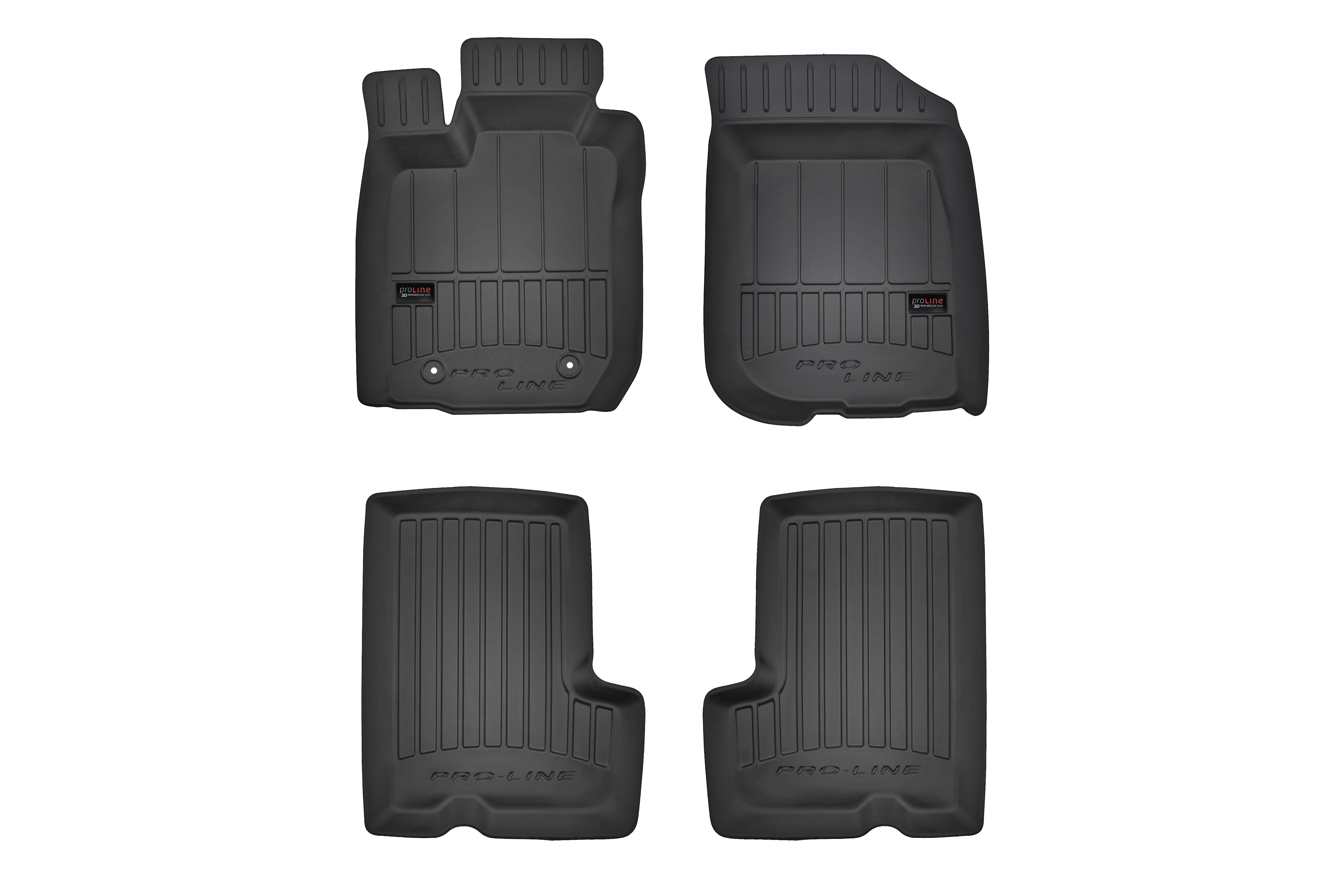 FROGUM Gumové koberce, černé, sada 4 ks (2x přední, 2x zadní), Dacia Duster (SUV) od 04.2010-01.2018