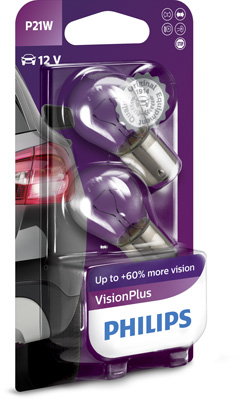 PHILIPS Žiarovka P21W prídavná VisionPlus PHI 12498VP/B2