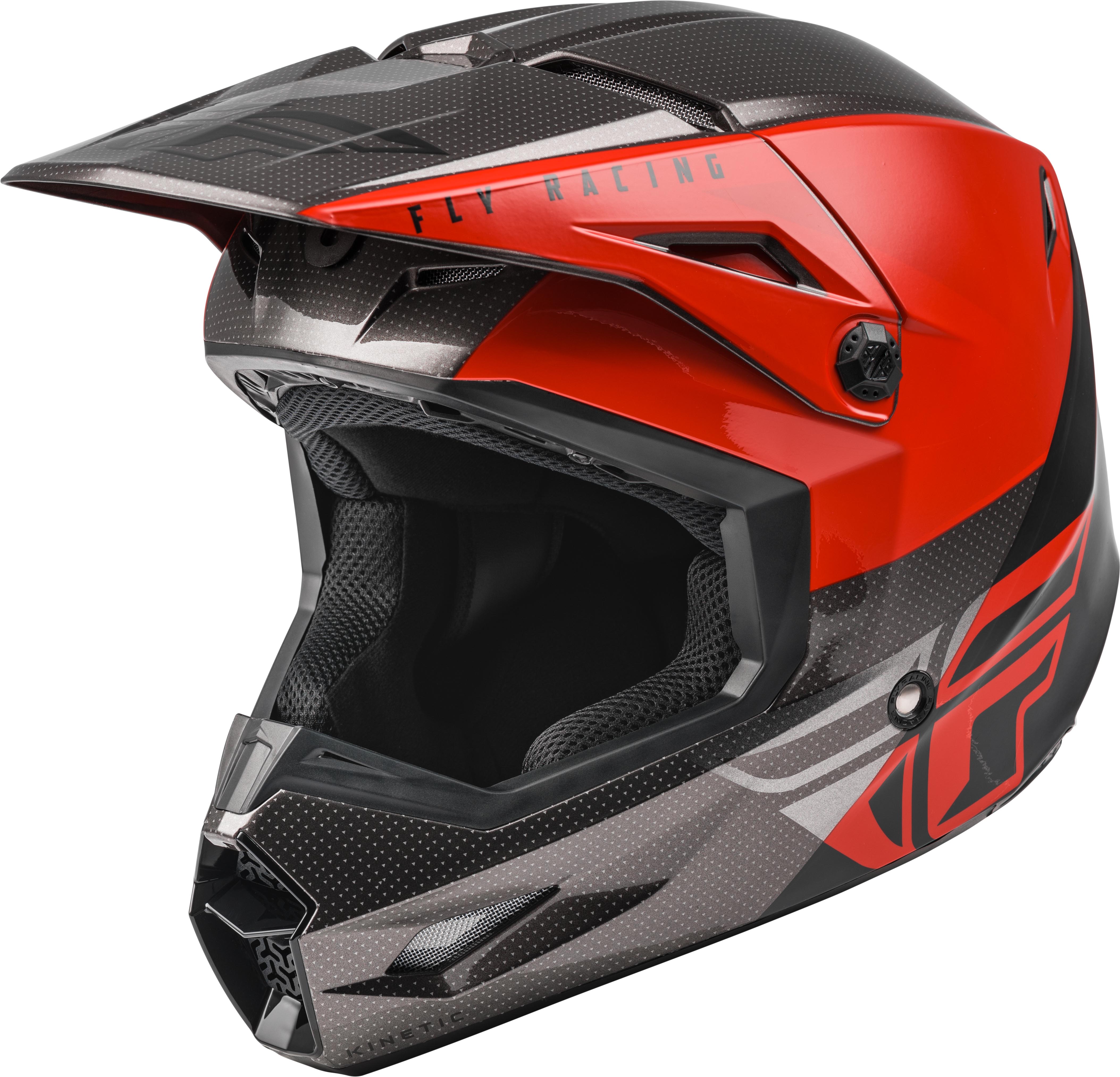 Kaciga cross/enduro FLY RACING KINETIC STRAIGHT EDGE ECE boja crna/crvena/siva