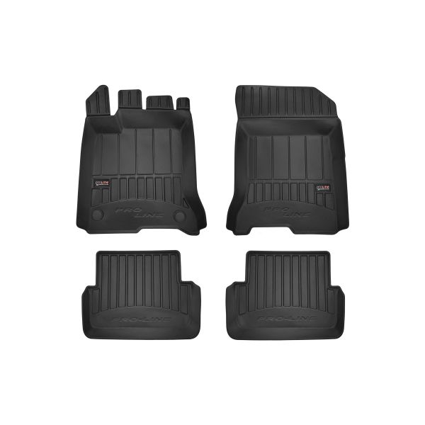 FROGUM Gumové koberce, černé, sada 4 ks (2x přední, 2x zadní), Renault Laguna III (Kombi/Liftback) od 10.2007-12.2015