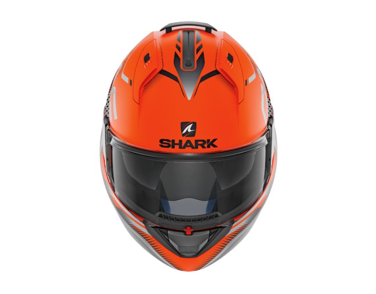 SHARK Vyklápěcí přilba EVO-ONE 2 KEENSER, černá/matná/oranžová/šedá barva, velikost M