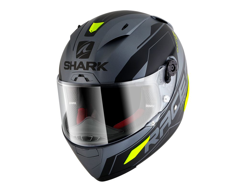 Kaciga integralna SHARK RACE-R PRO SAUER boja crna/fluorescentna/mat/siva/žuta