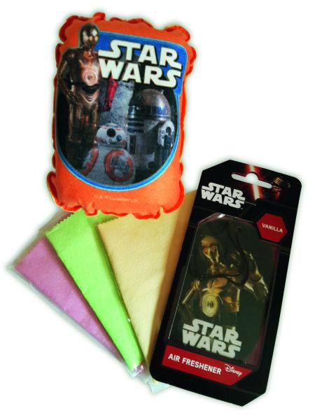 KAJA Dárkový set, sada do auta, 5 ks, motiv Star Wars, houba Droid, vůně Vanilka