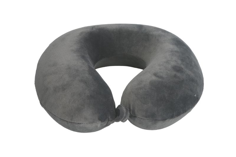 CUSTO-POL Ergonomický polštář na krk, paměťová pěna, šedý, 32 x 30 x 11 cm