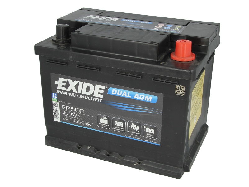 EXIDE Autobatéria Dual AGM 12V 60Ah 680A EP500