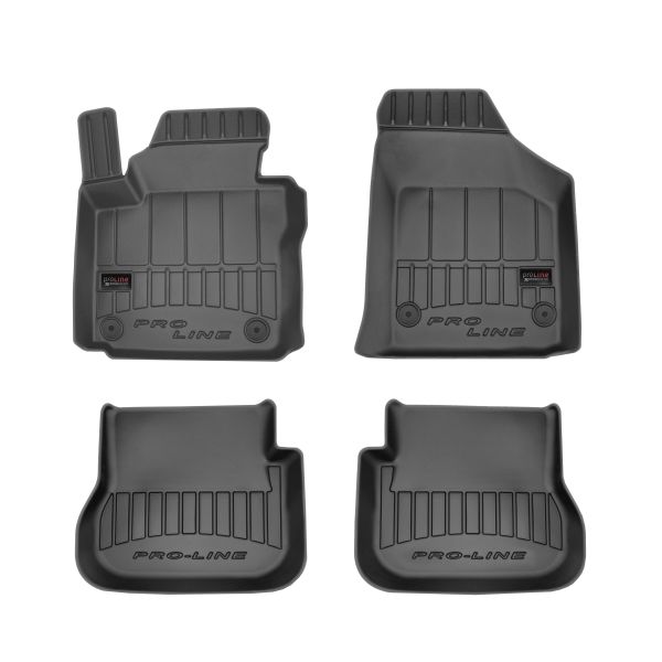 FROGUM Gumové koberce, čierne, sada 4 ks (2x predné, 2x zadné), VW Caddy III (Kombi) od 03.2004-05.2015