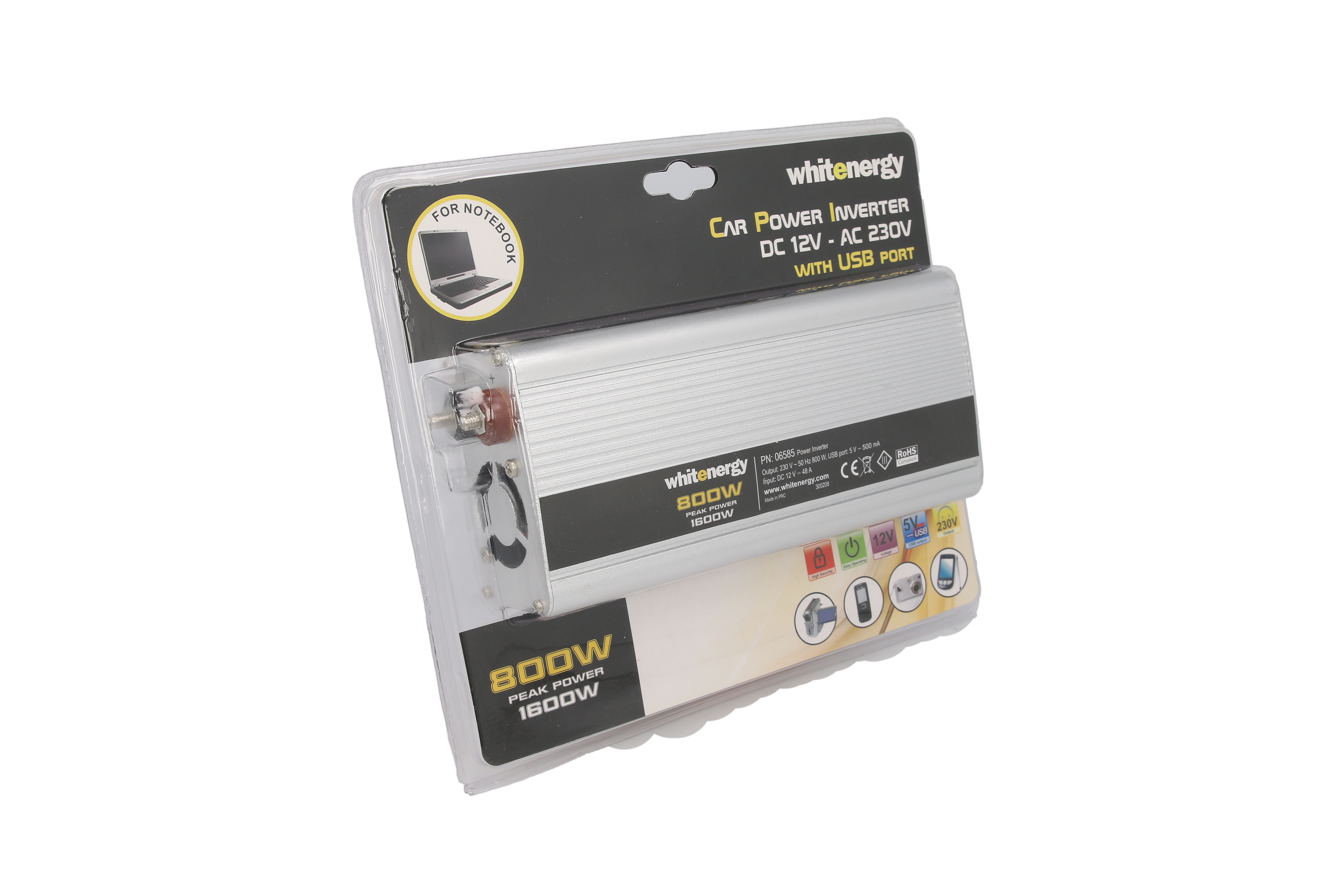 MAMMOOTH Měnič napětí do auta 12/230 V, 800 W s USB