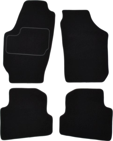 Koberce textilní, Škoda Fabia II (Sedan) 12.2006-12.2014, černá, 4 ks