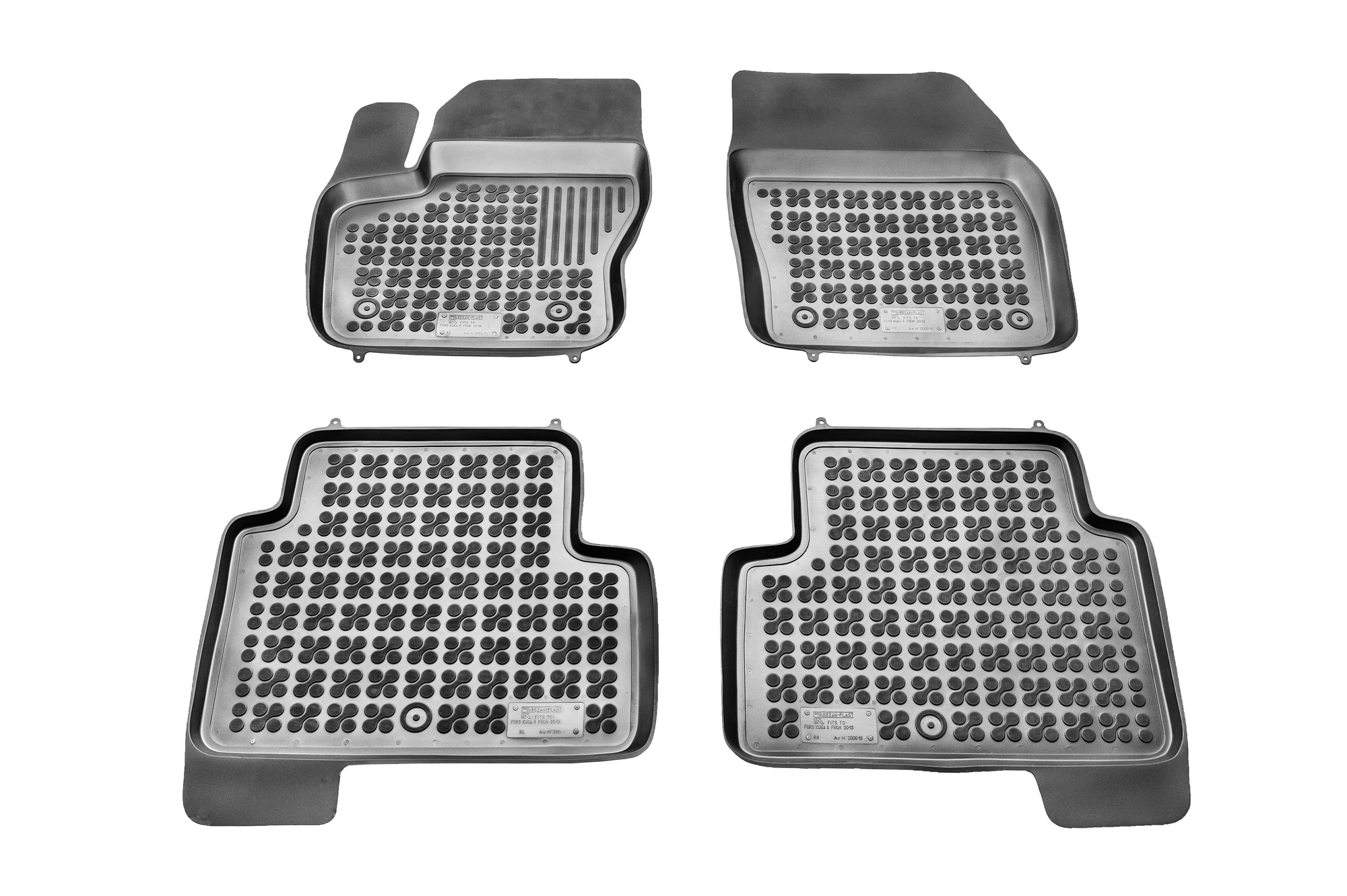 REZAW-PLAST Gumové koberce, černá, sada 4 ks (2x přední, 2x zadní), Ford Kuga II (SUV) od 03.2013