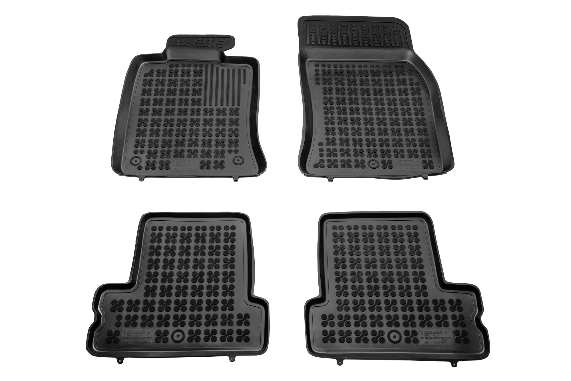 REZAW-PLAST Gumové koberce, černá, sada 4 ks (2x přední, 2x zadní) Mini (R50, R53), (R56) (Hatchtback) 06.2001-11.2013