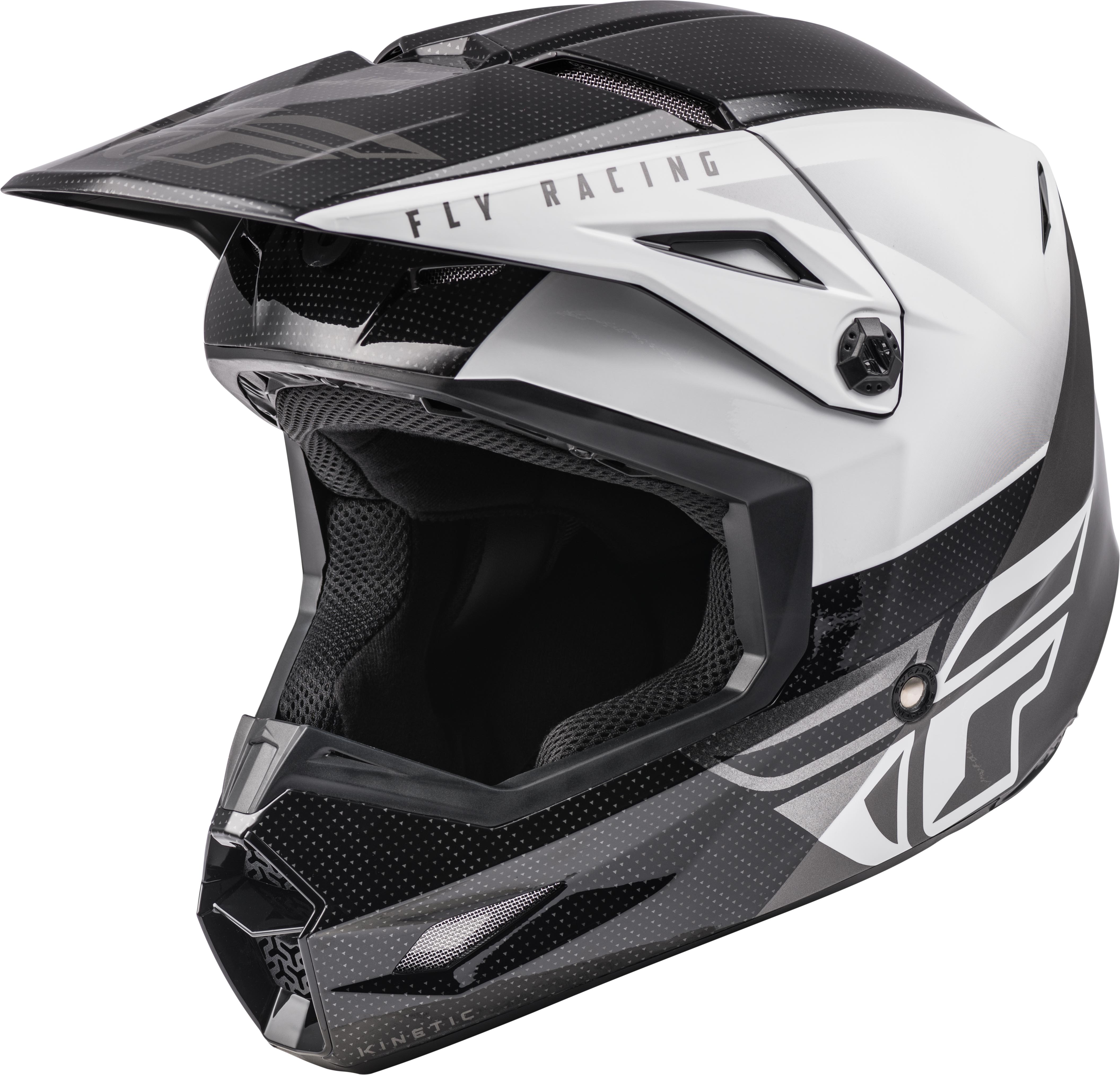 Kaciga cross/enduro FLY RACING KINETIC STRAIGHT EDGE ECE boja bijela/crna