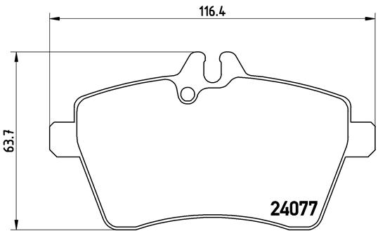 Set placute frana disc BREMBO Mercedes A W169 B W245 1.5-Electric 09.04-06.12 Fata 64mm Inaltime 116mm Latime 19mm Grosime