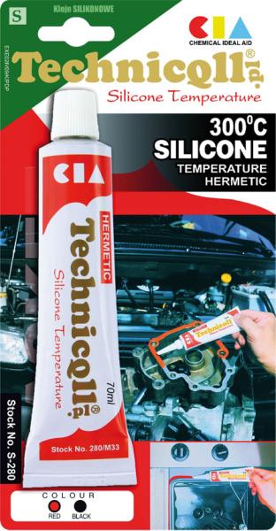 Silicon de Etansare TECHNICQLL Negru Tub 70ml -60/300°C Inlocuieste Garnituri Hirtie Plastic Rezistent Apa Ulei Vaselina AUDI