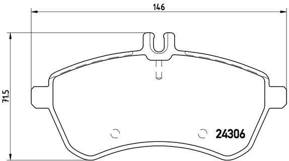 Set Placute Frana Disc Fata BREMBO Mercedes C W204 S204 1.6-2.2D Inaltime 72mm Latime 146mm Grosime 21mm Senzor Uzura Da