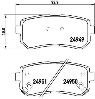 Set Placute Frana Disc BREMBO Hyundai I20 I 1.1D-1.6D 08.08-12.15 Spate Inaltime 41.0mm Latime 93.0mm Grosime 17.0mm Senzor Uzura Da