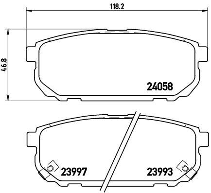 Set placute frana disc BREMBO KIA SORENTO I 2.4-3.5 Spate Inaltime 47mm Latime 118mm Grosime 16mm Senzor uzura Da